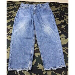 Vintage Rare Blank Tab Levis 560 Jeans Mens 42x30  Denim Baggy Y2K Distressed